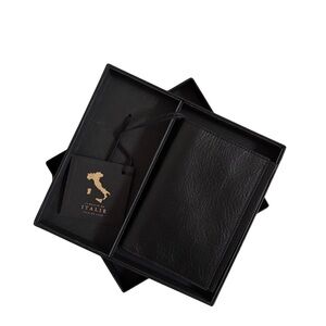 D’Autore Italian Bi-Fold Black Leather Wallet